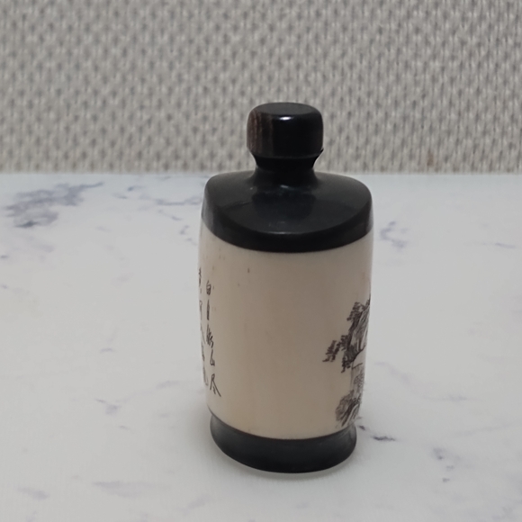 Vintage Carved Etched Snuff Bottle - Picture 2 of 8